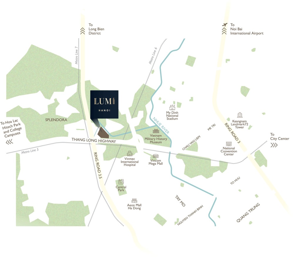 Vị trí Lumi Hà Nội – Tâm điểm kết nối chiến lược khu Tây thủ đô